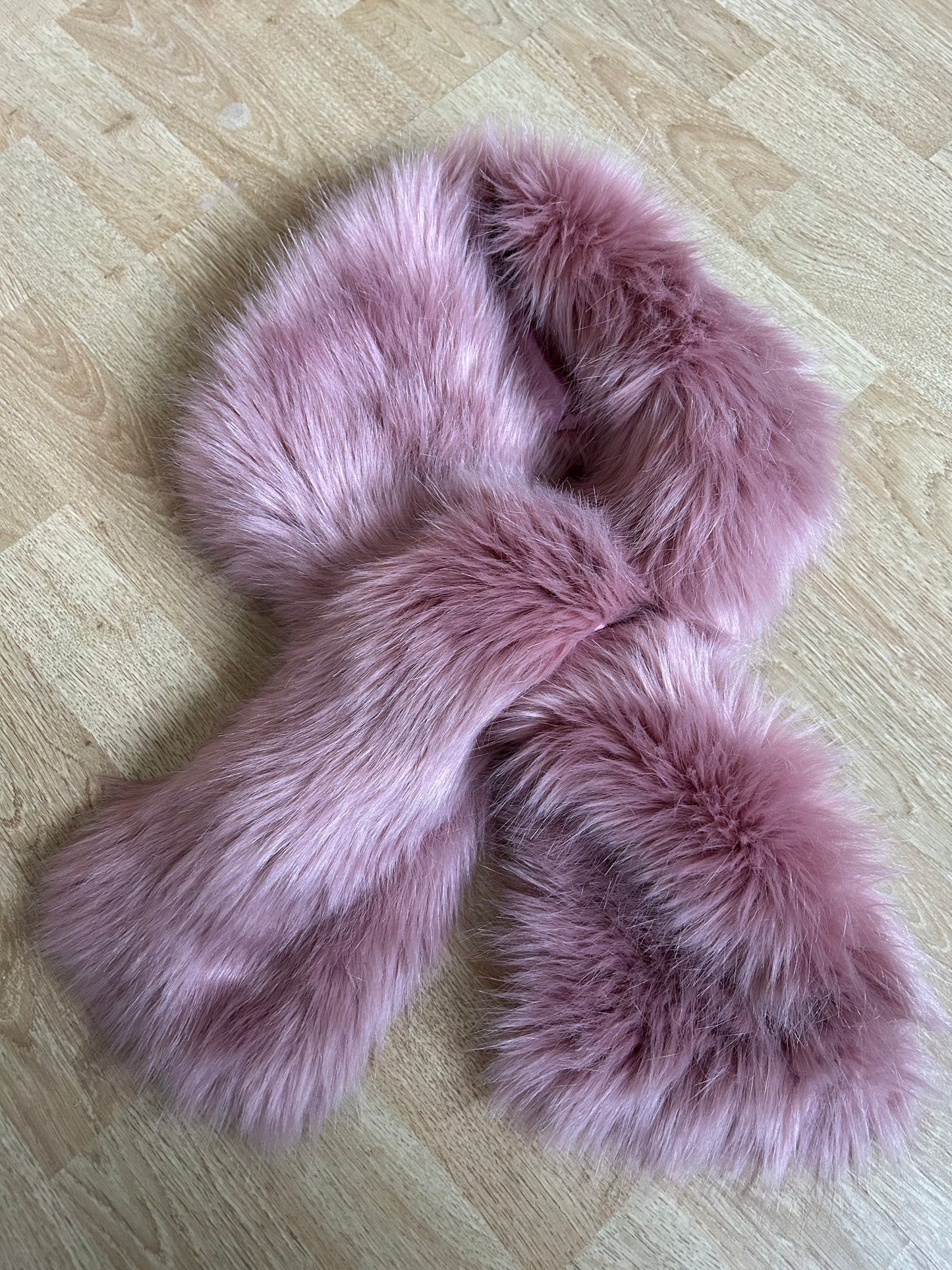 Pink fur scarf