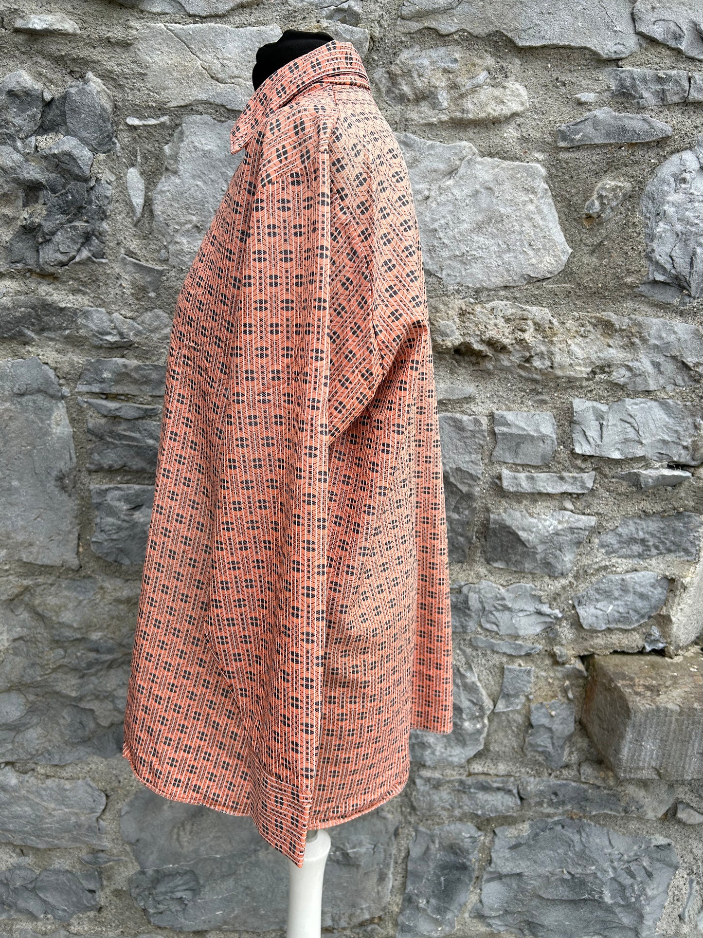 80s orange patterned shirt M/L