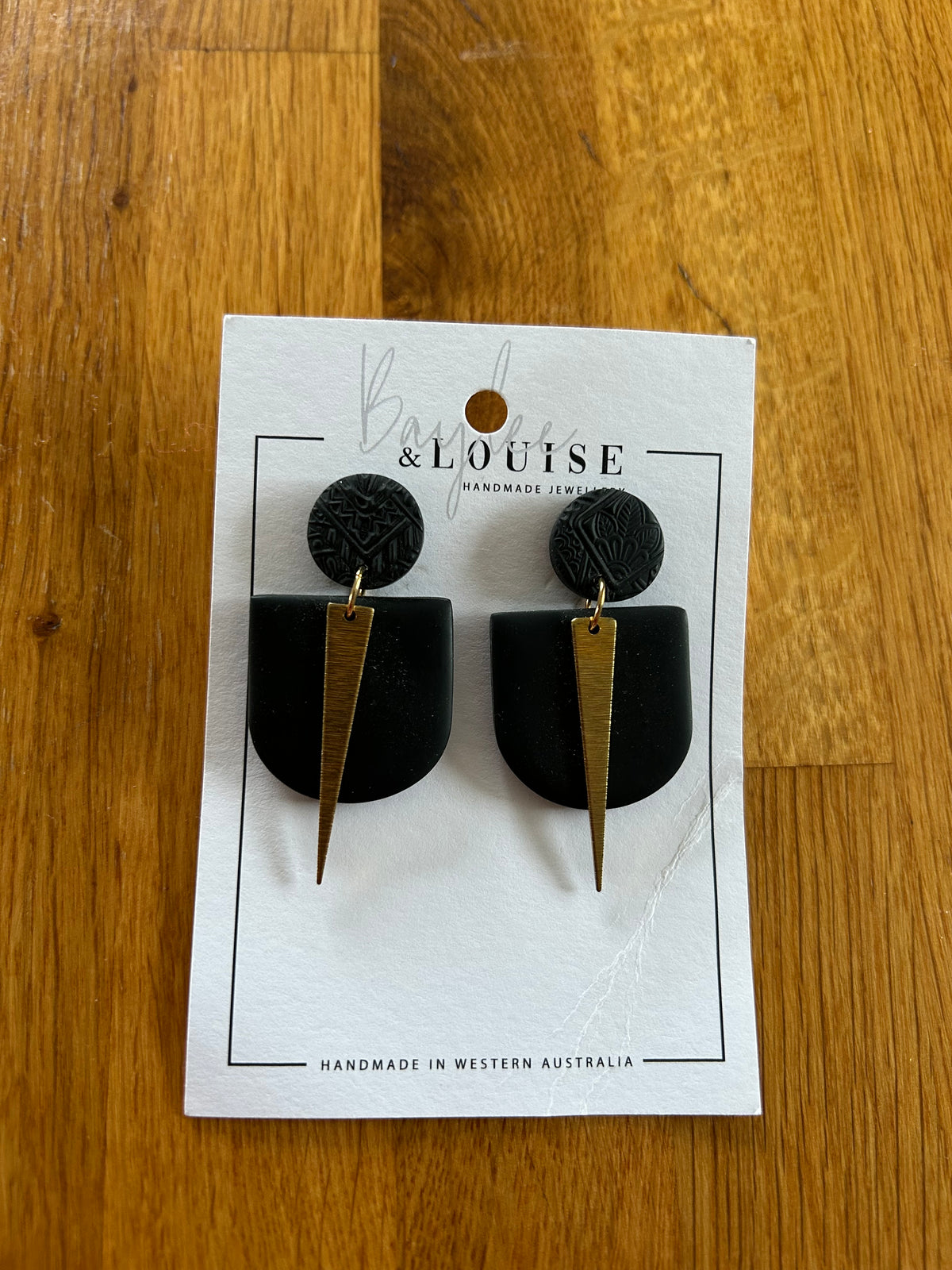 Black clay earrings