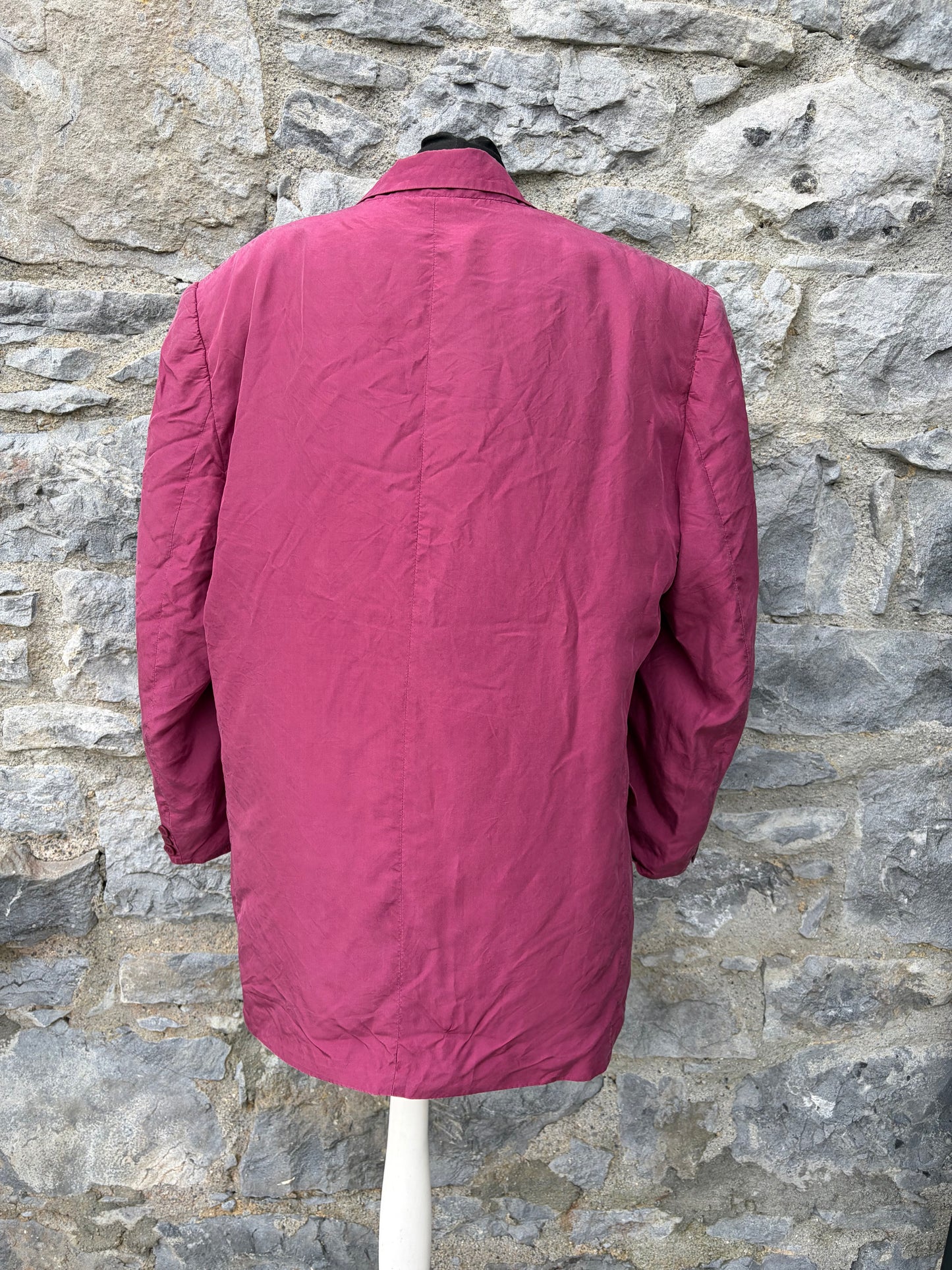 80s maroon silk jacket Large