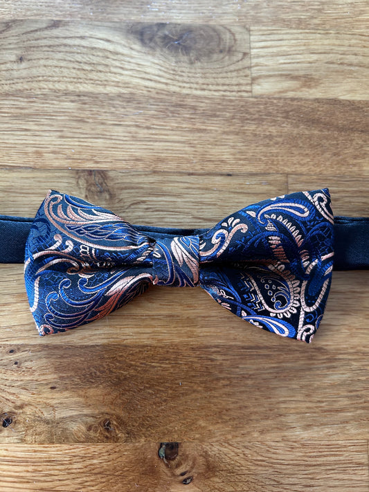 Navy&gold bow tie