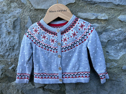 Grey Norwegian style cardigan  3-6m (62-68cm)