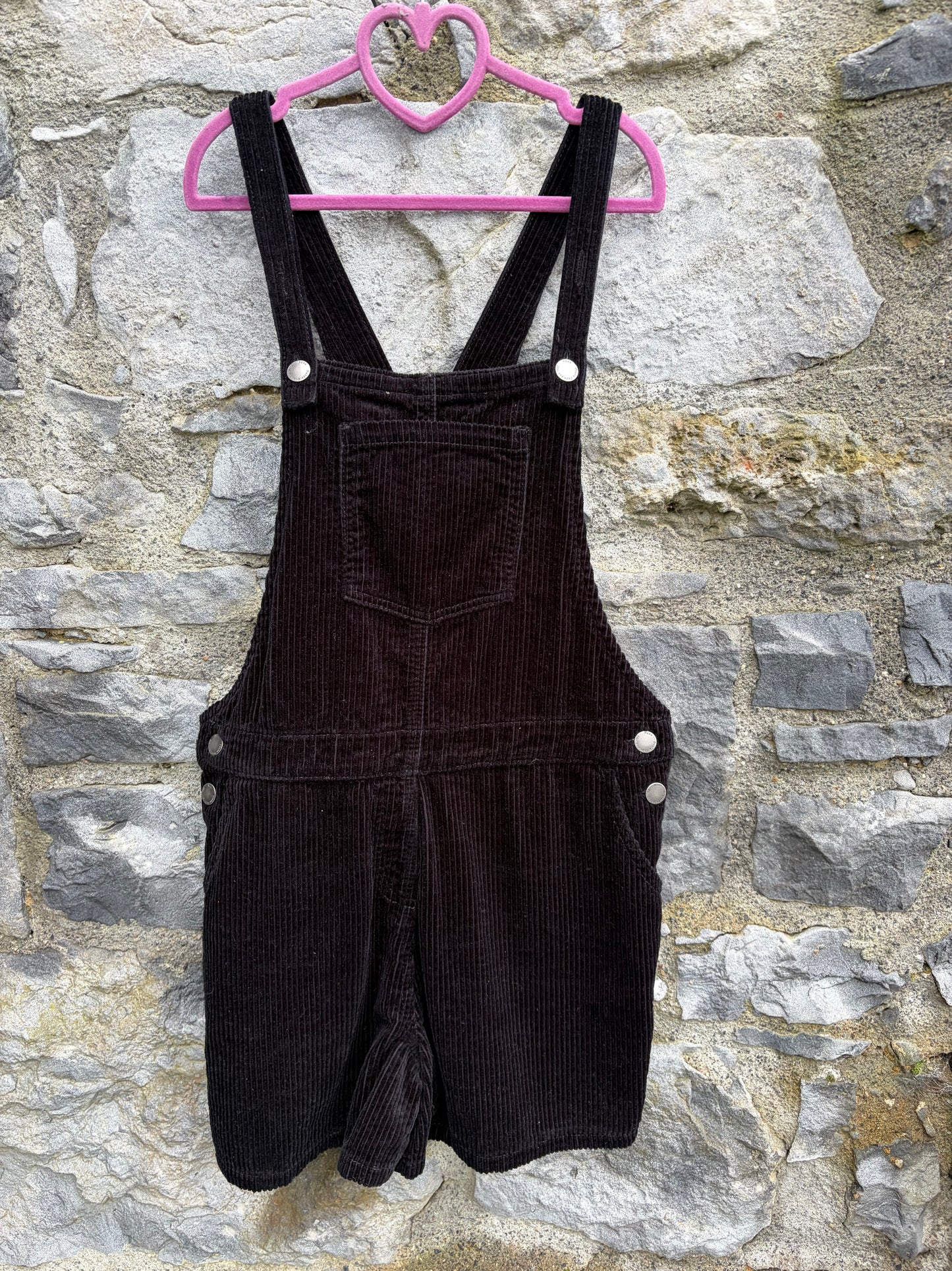 Black cord short dungarees  12y (152cm)