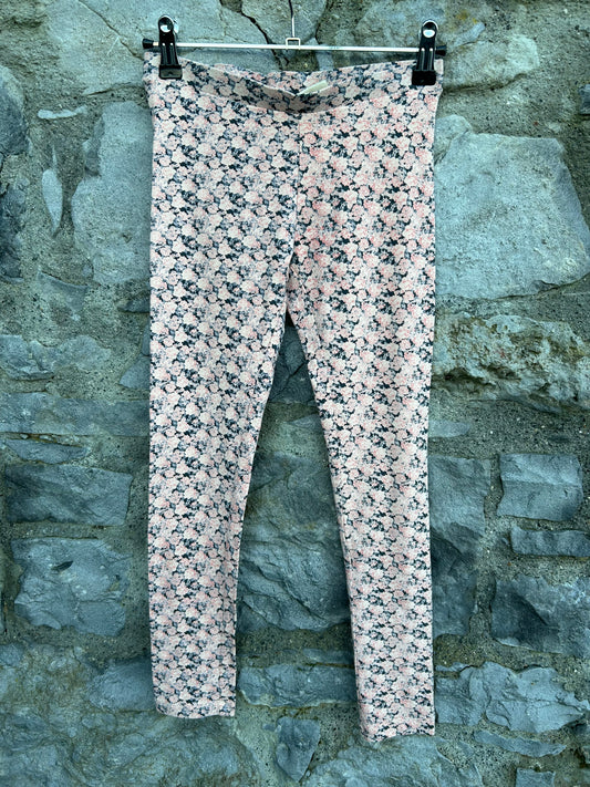 Pink flowers leggings  9-10y (134-140cm)