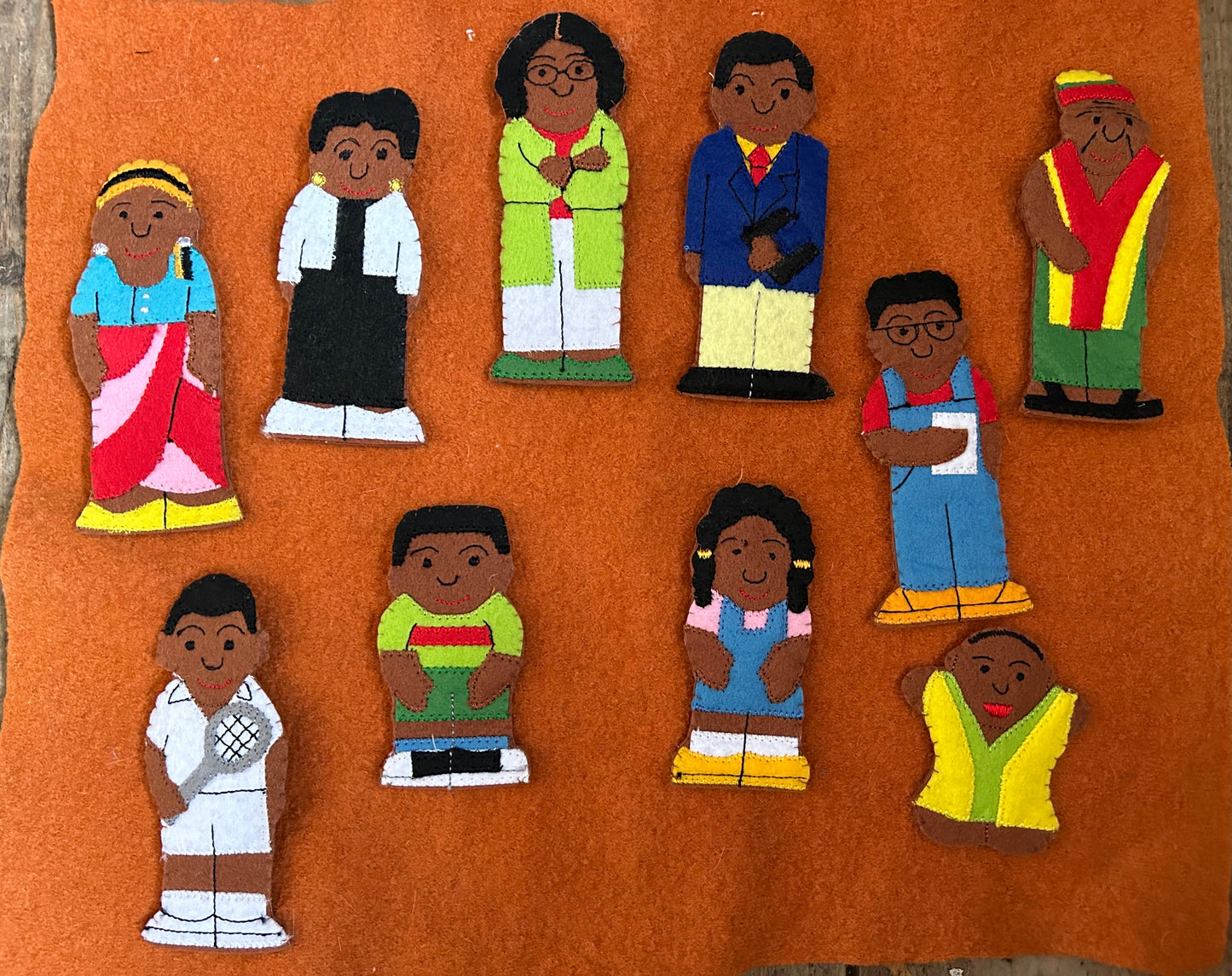 Black Family & Friends Finger Puppets