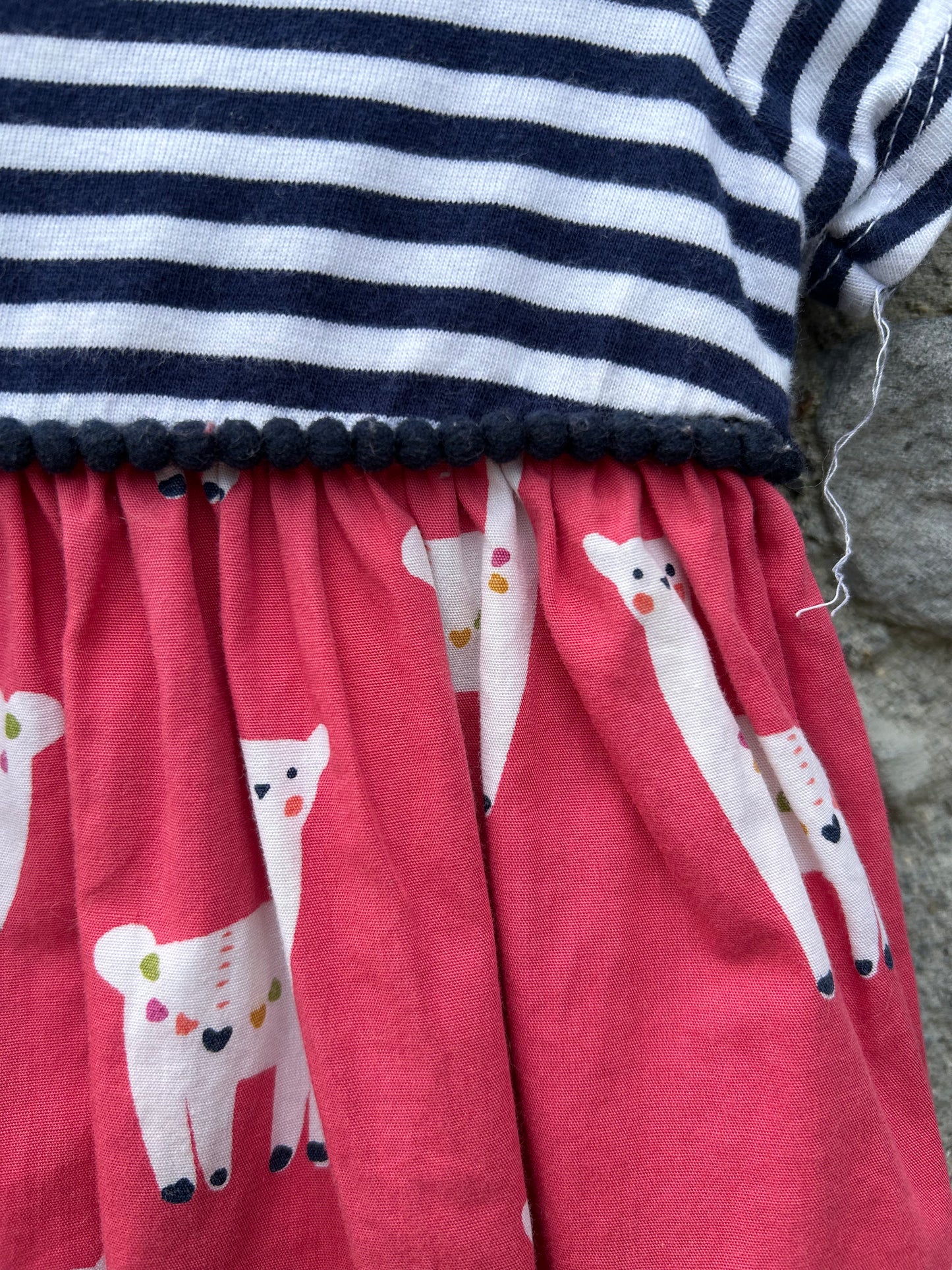 Stripes&llamas dress  6-9m (68-74cm)