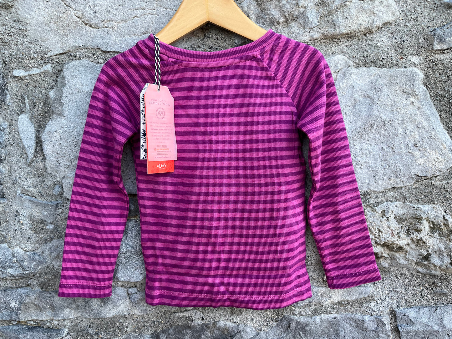 Small Stripes Dahlia Mauve top  12m (80cm)