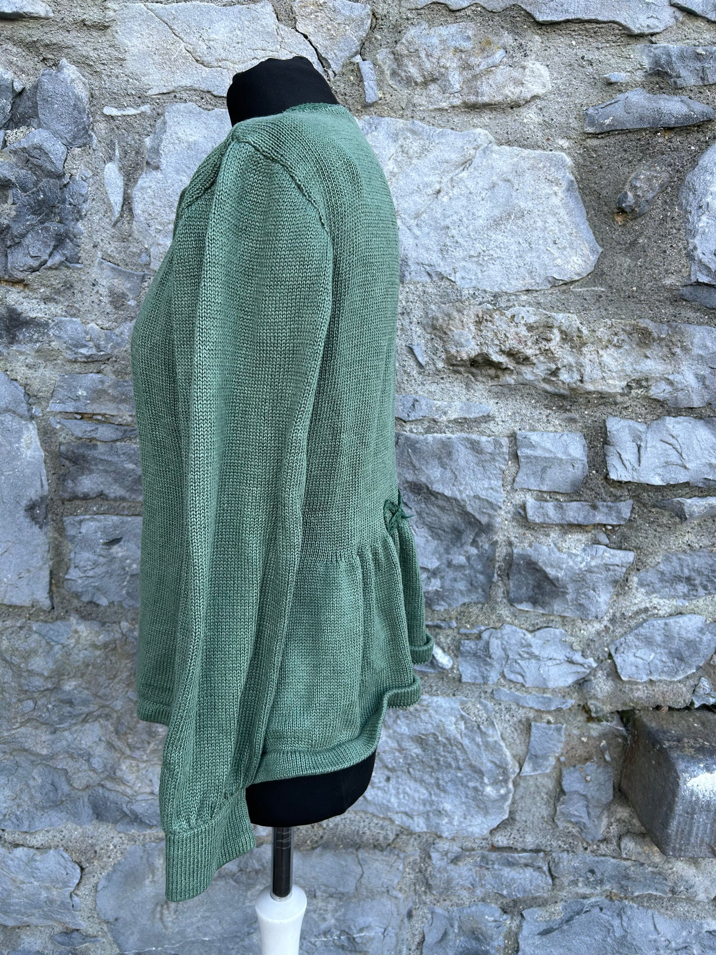 Forest green heavy knit cardigan uk 10-12