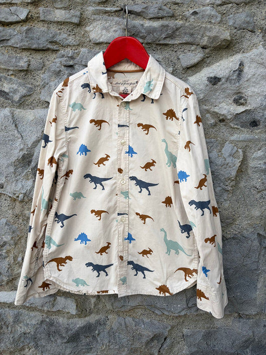 Dinosaurs beige shirt  7-8y (122-128cm)