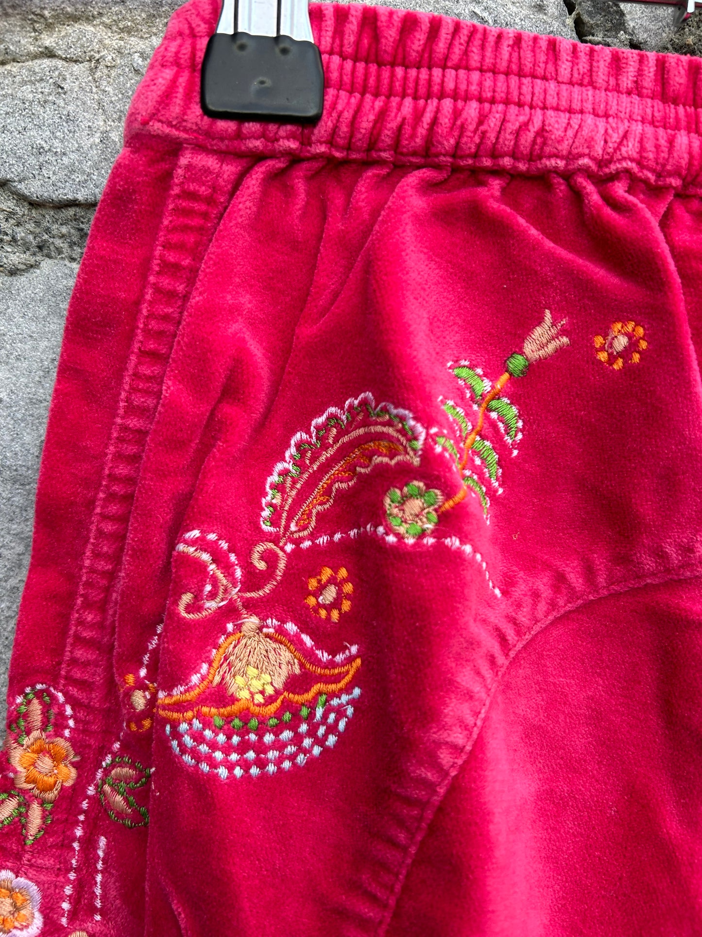 Y2K velvet pink pants  3y (98cm)