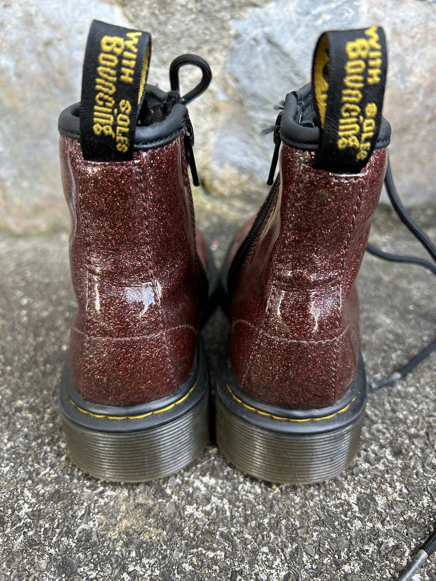 Maroon glitter boots  uk 12 (eu 31)