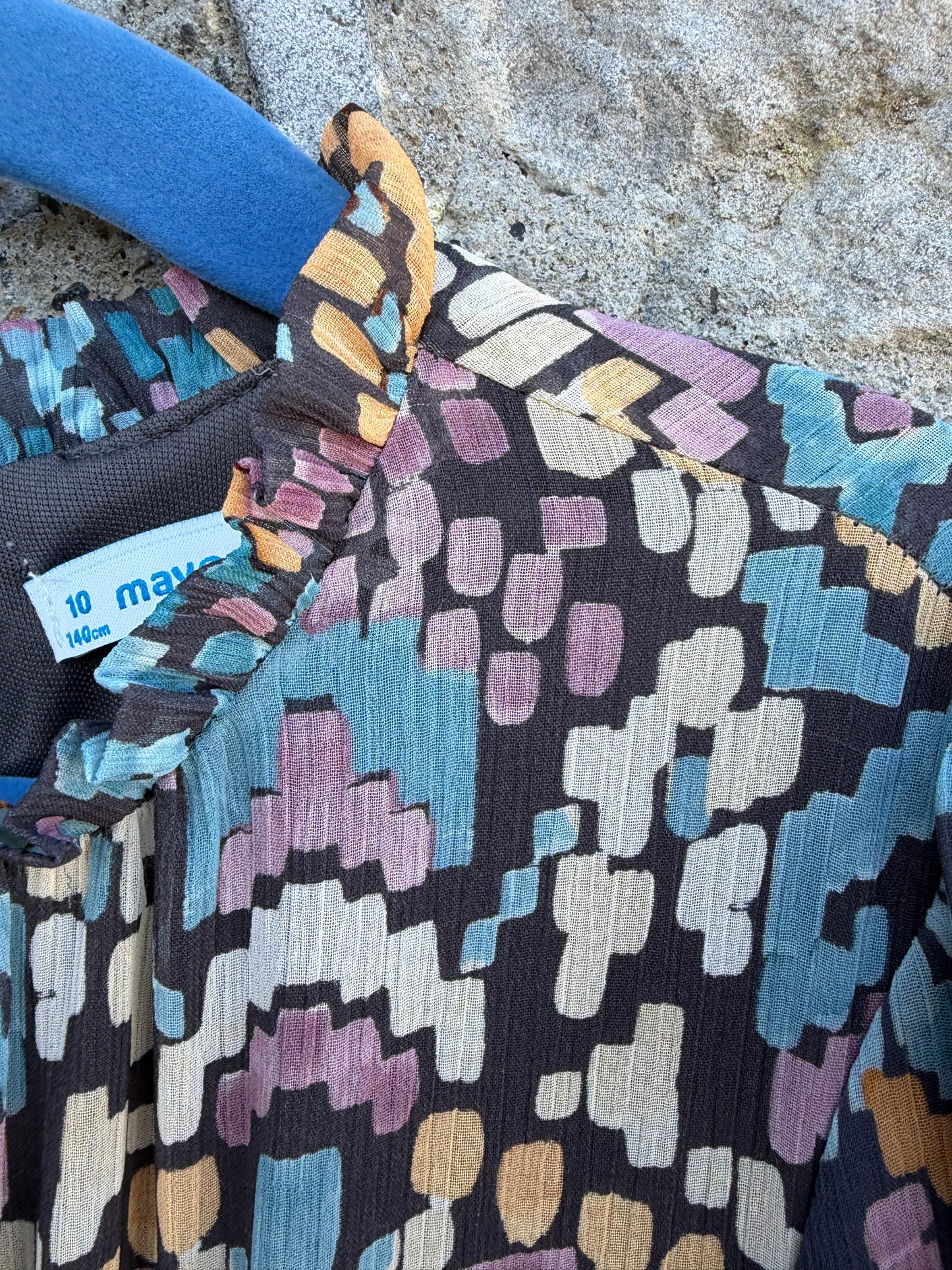 Aztec-print chiffon dress  10y (140cm)
