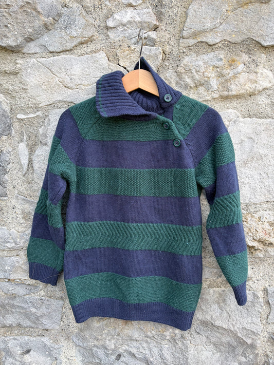 Green&navy jumper  5-6y (110-116cm)
