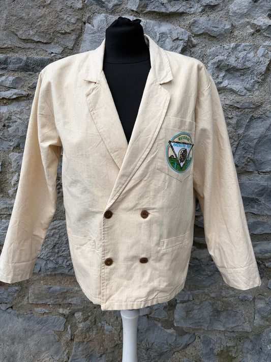 80s double-breasted beige blazer 12-13y (152-158cm)