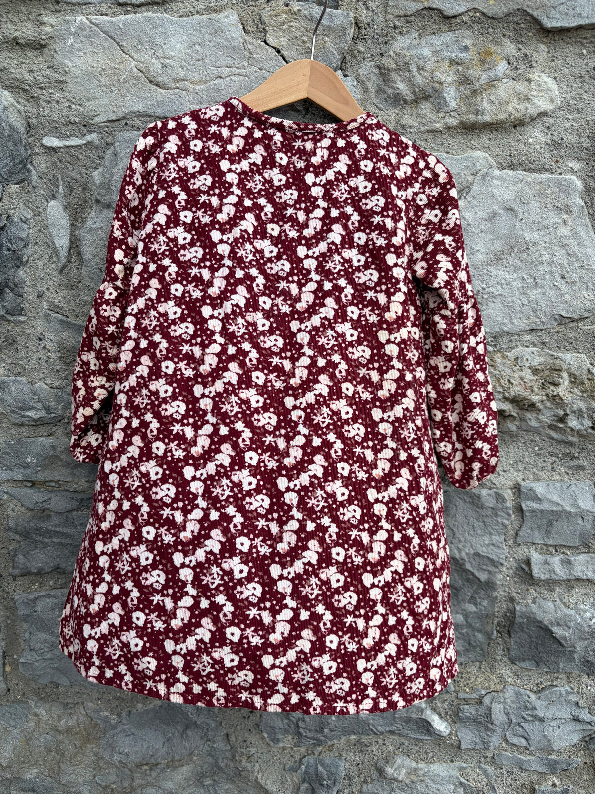 Brown floral cord dress  3-4y (98-104cm)