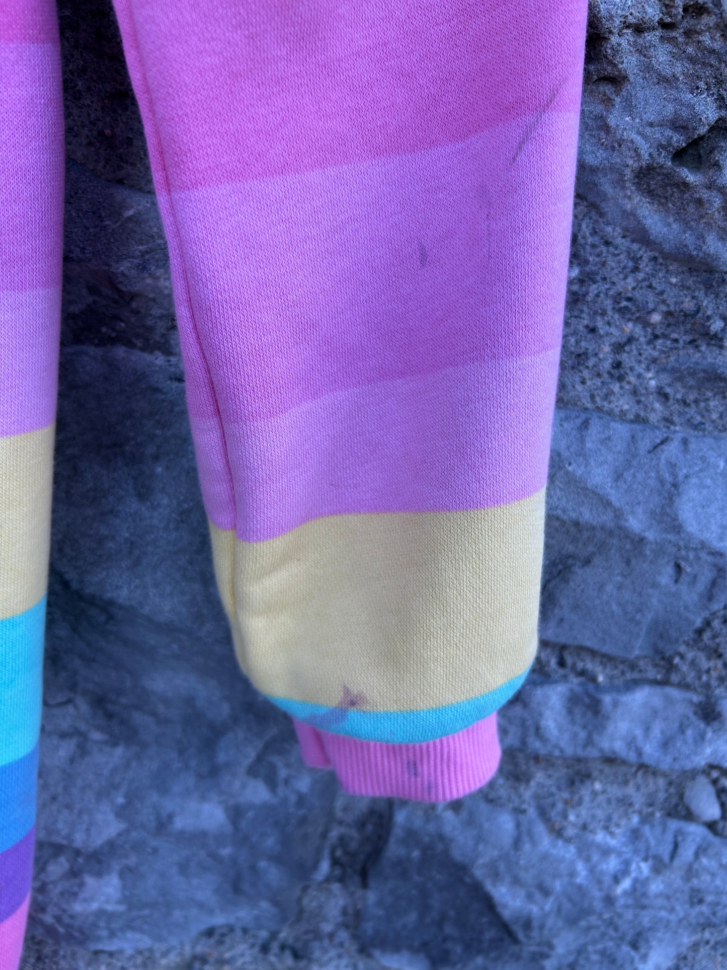 Pink colourful stripy sweat dress  6-7y (116-122cm)