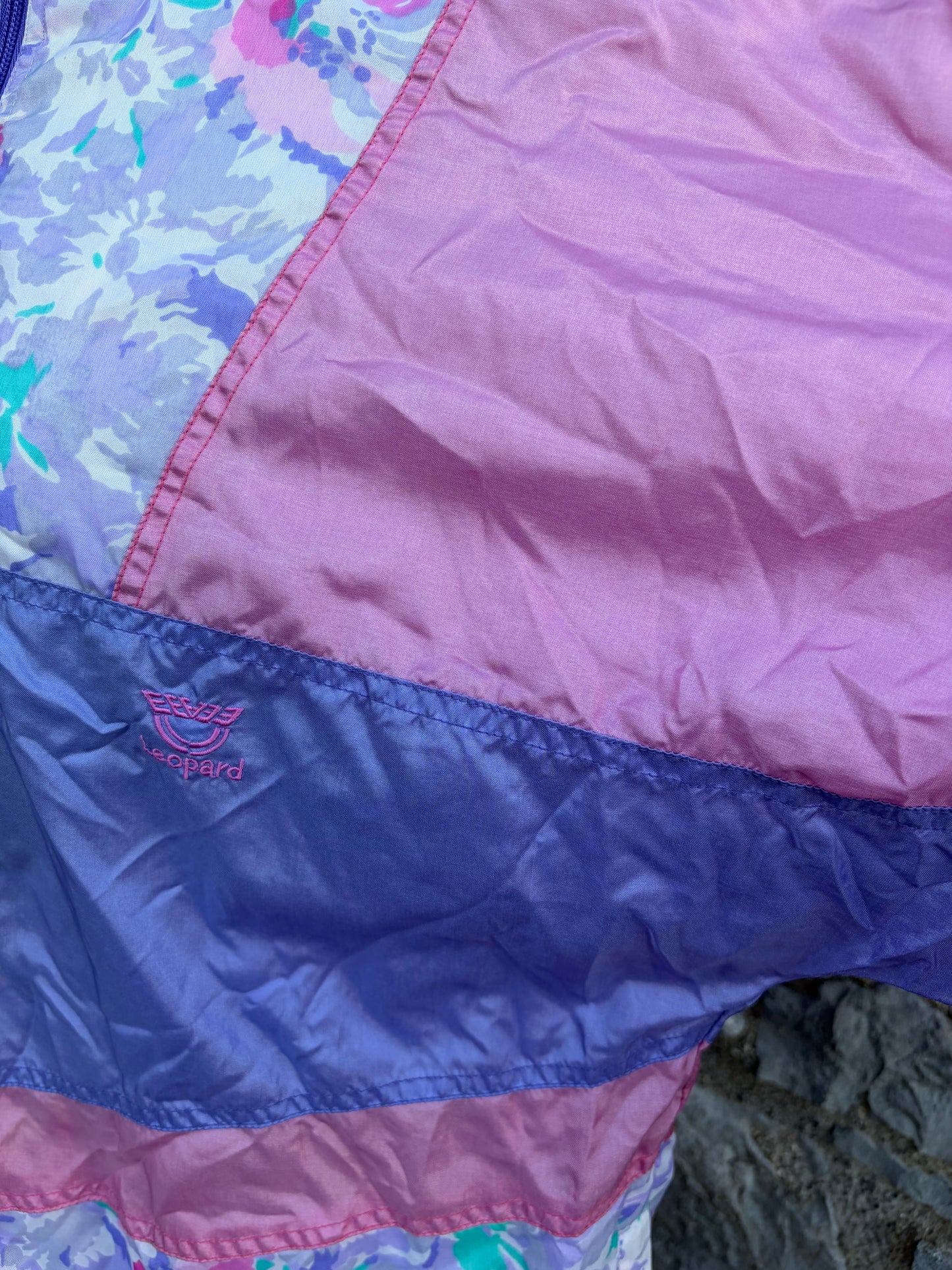 80s pink&floral shell jacket uk 12-14