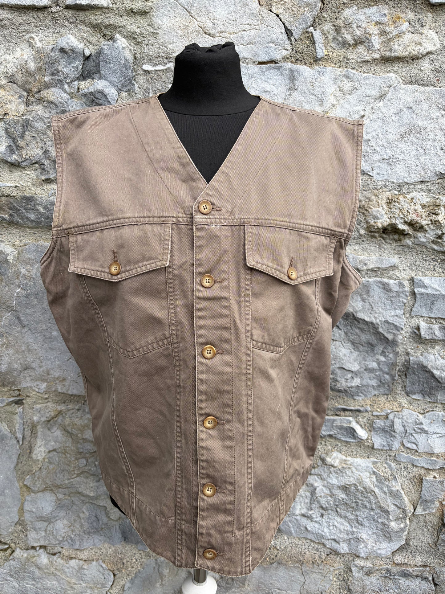 90s brown gilet Large