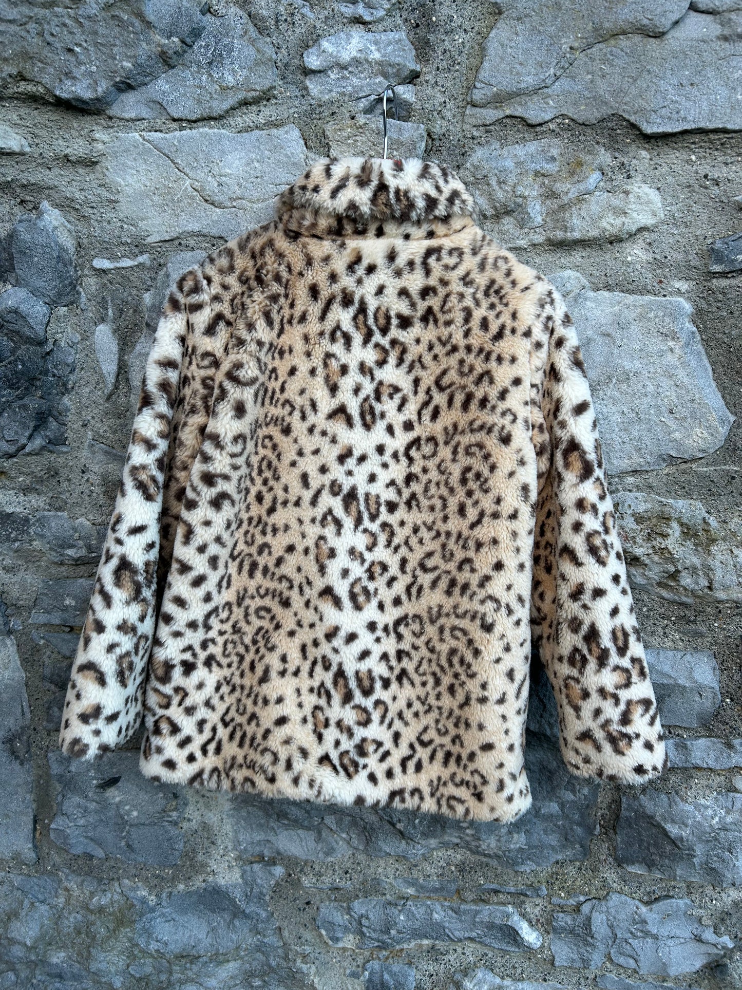 Leopard print furry coat  6-7y (116-122cm)