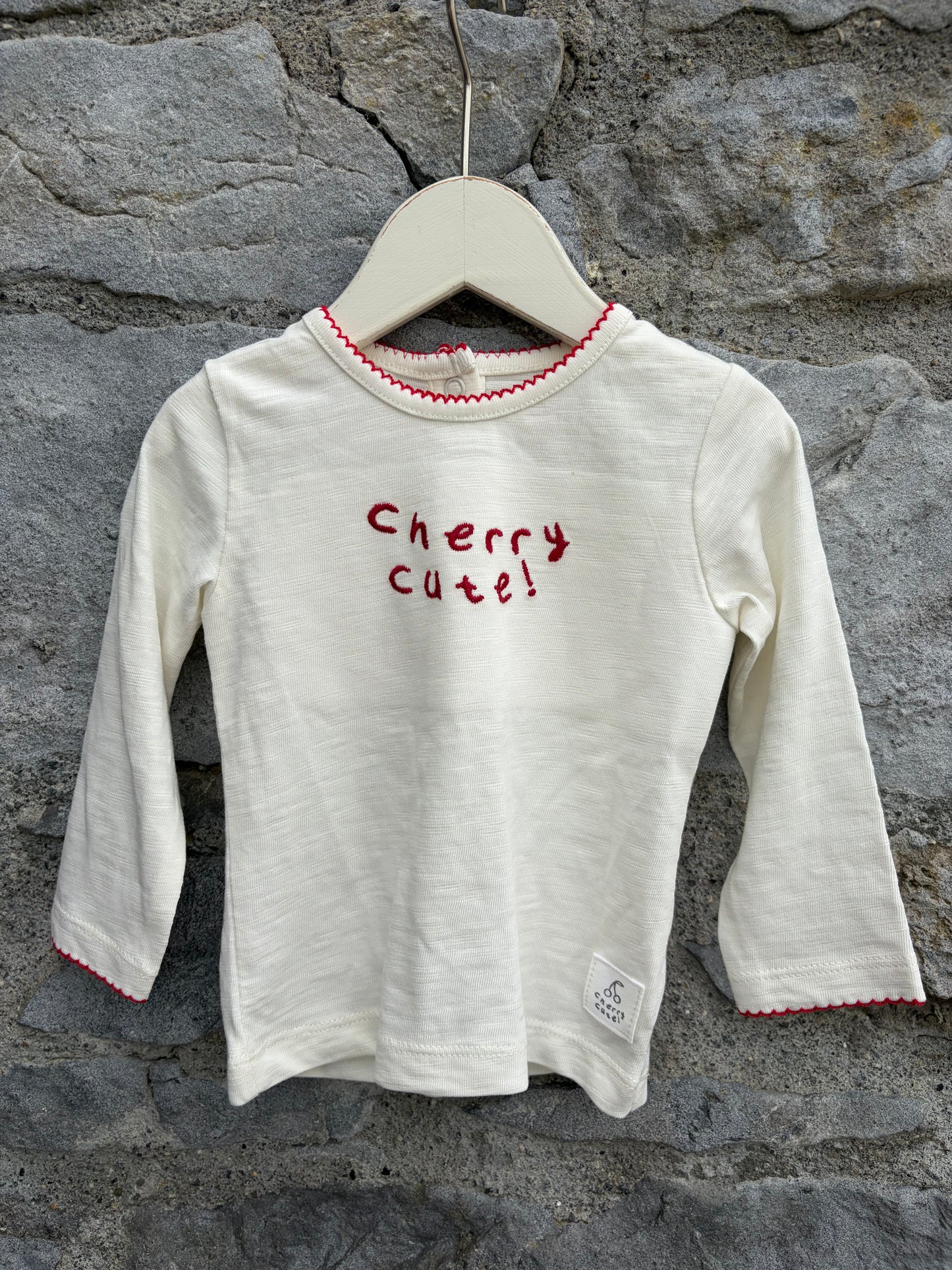 Cherry top&denim jacket  6-9m (68-74cm)