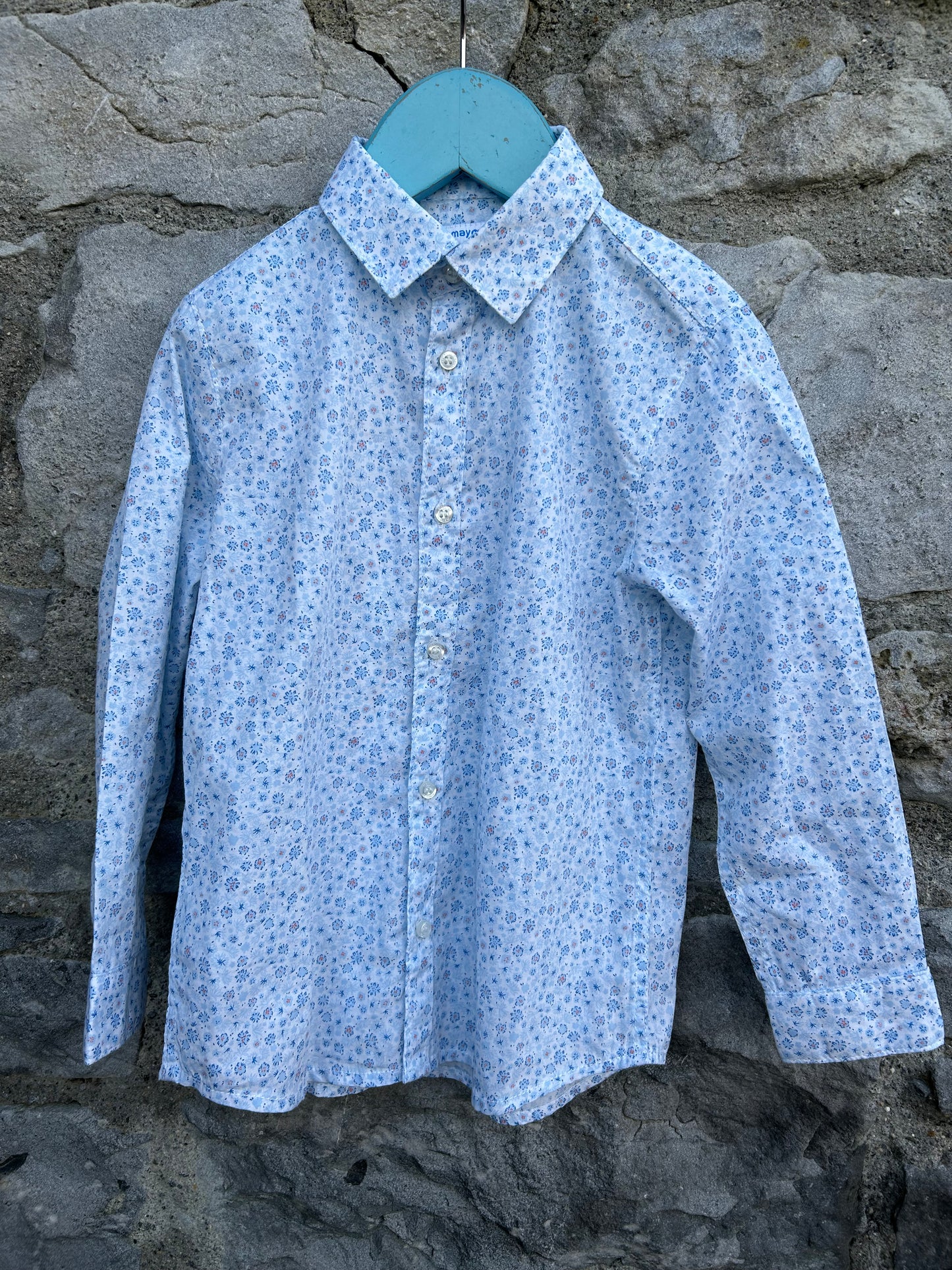 Blue floral shirt    3-4y (98-104cm)