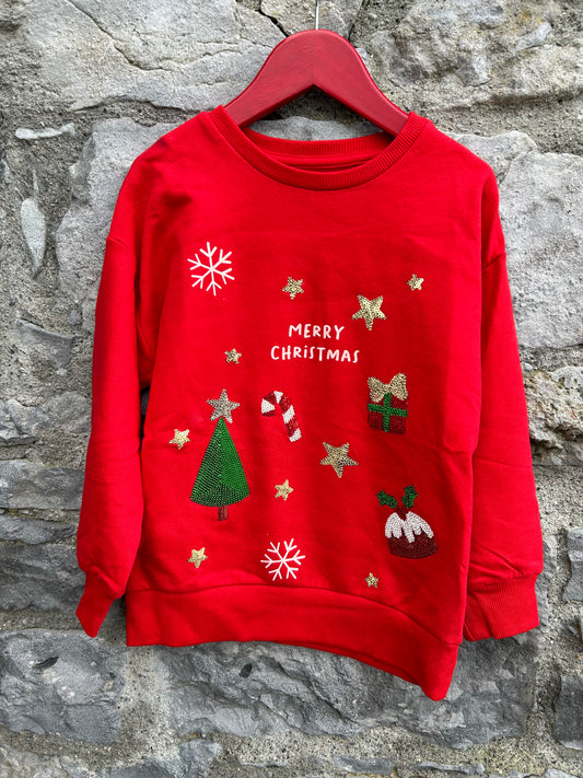 Merry Christmas red sweatshirt 5-6y (110-116cm)