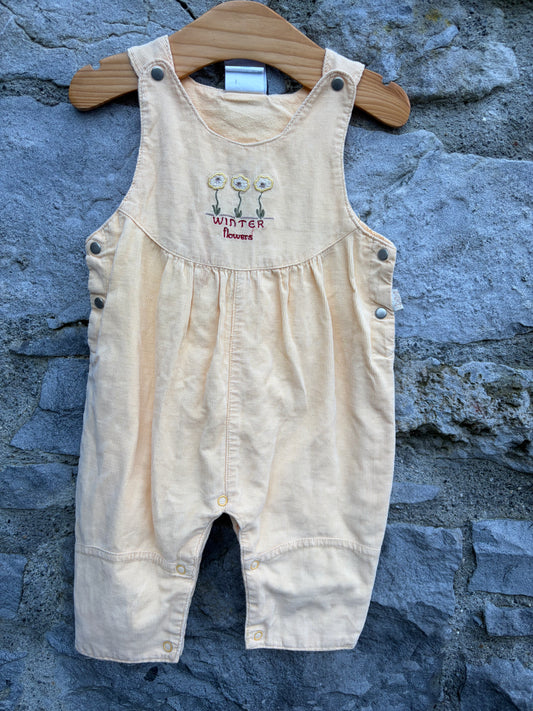 90s winter flowers dungarees  3-6m (62-68cm)