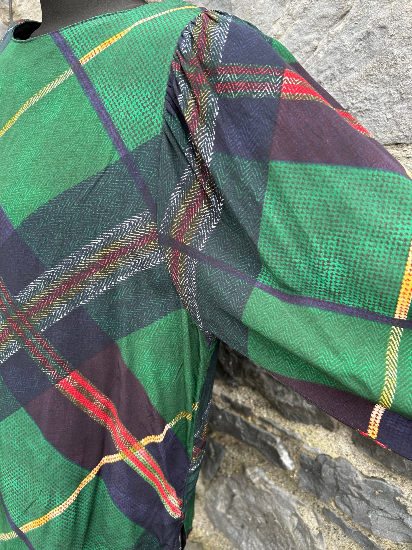 90s green check top uk 12