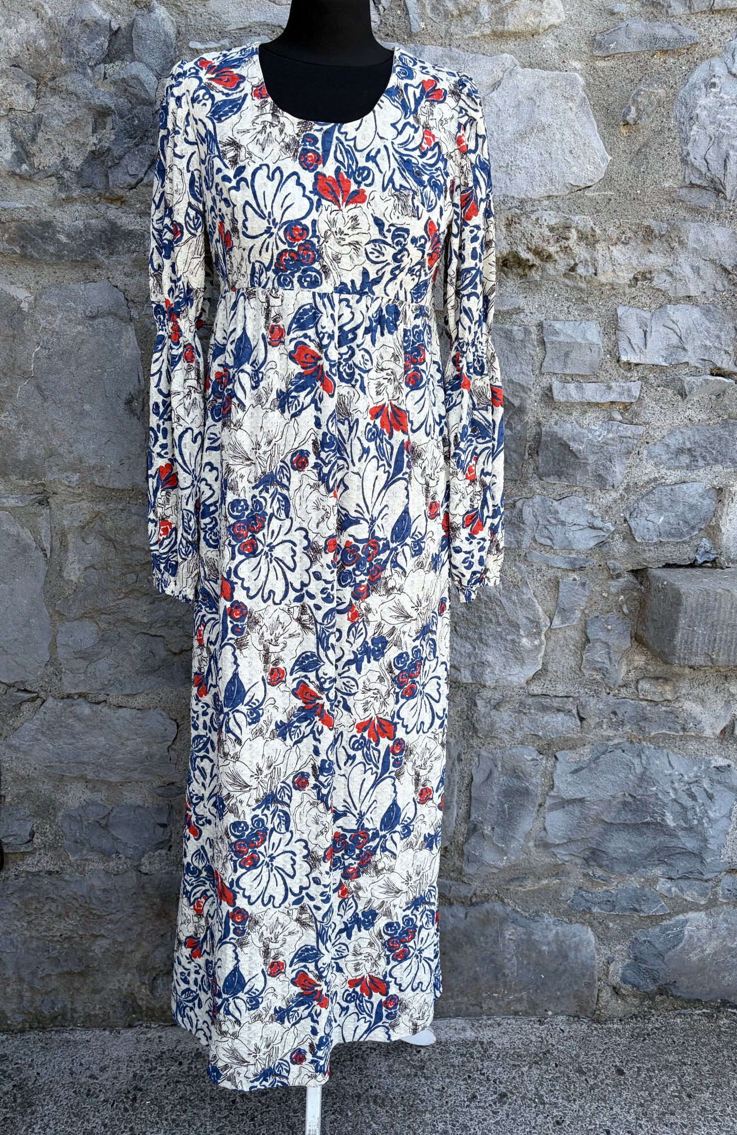 70s bohemian style floral dress  uk 8-10