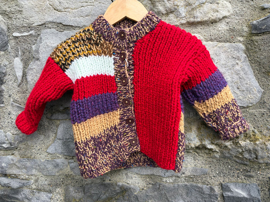 Brown patchwork cardigan  9-12m (74-80cm)