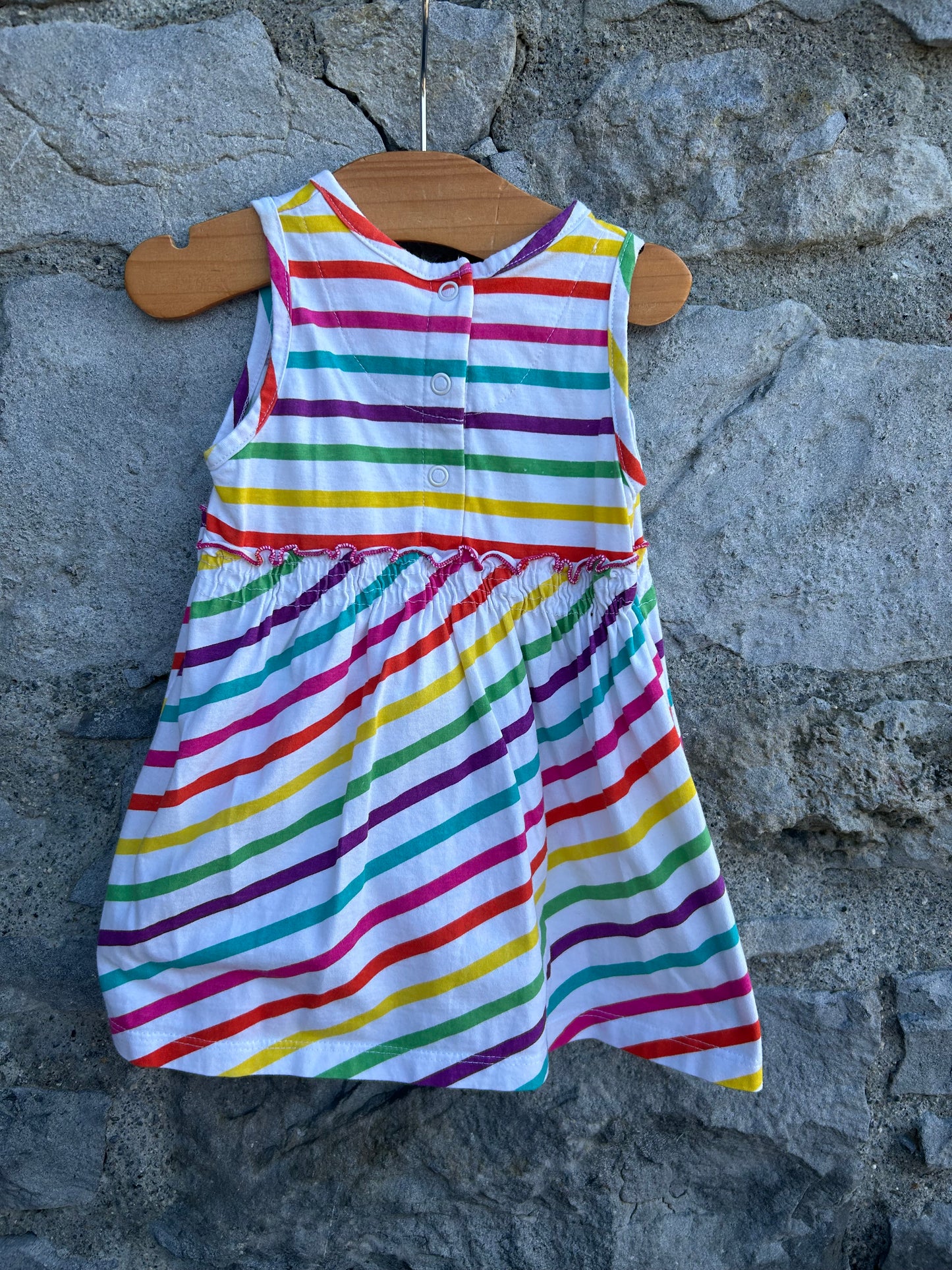 Colourful stripes dress 3-6m (62-68cm)