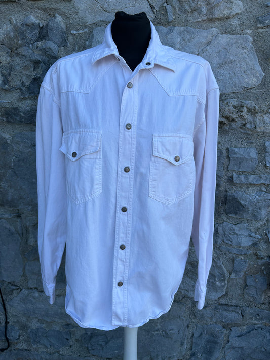 90s white denim shirt Small