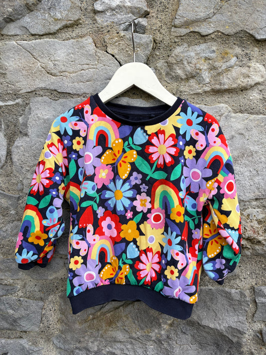 Colourful floral sweatshirt  2-3y (92-98cm)