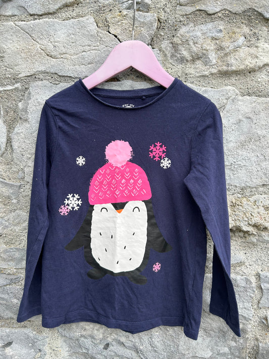 Winter penguin navy top 6-7y (116-122cm)