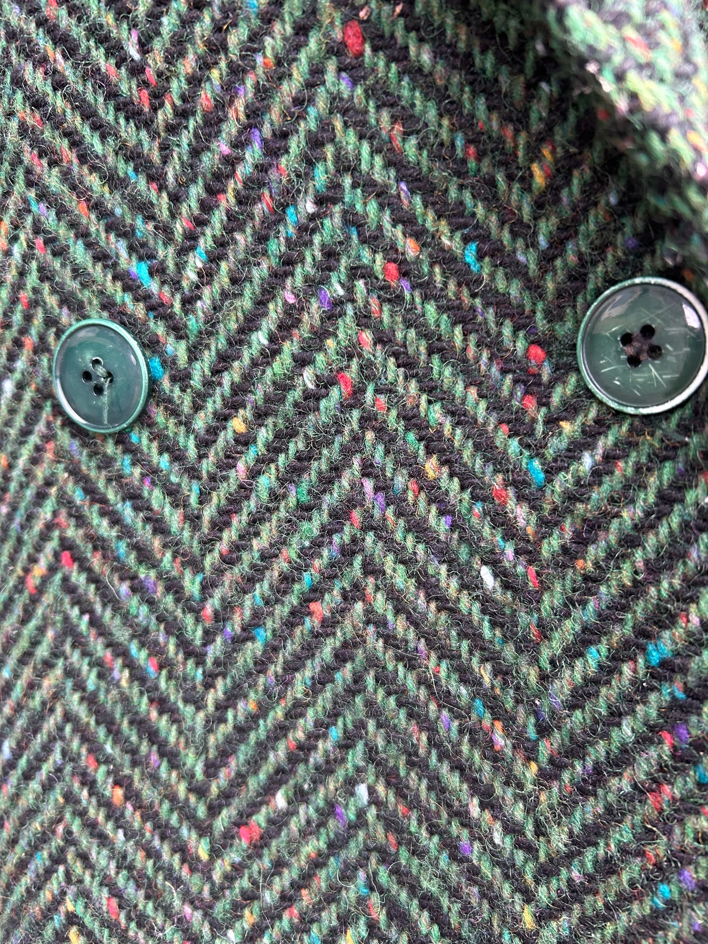 90s green tweed jacket uk 16