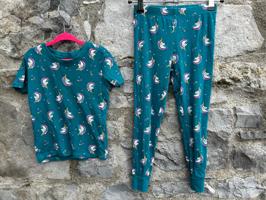 Unicorn teal pjs  5-6y (110-116cm)