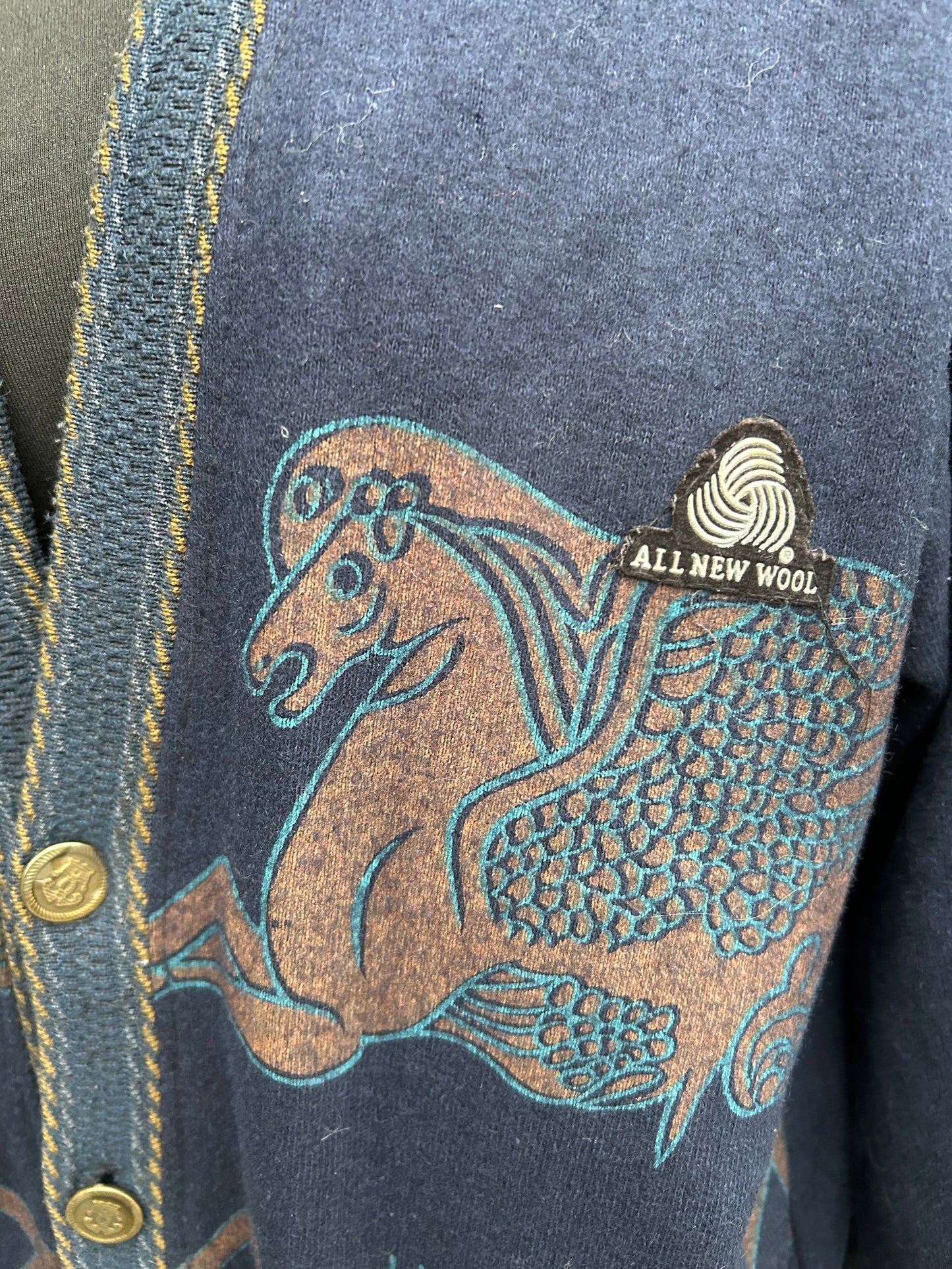 80s Pegasus navy cardigan Medium