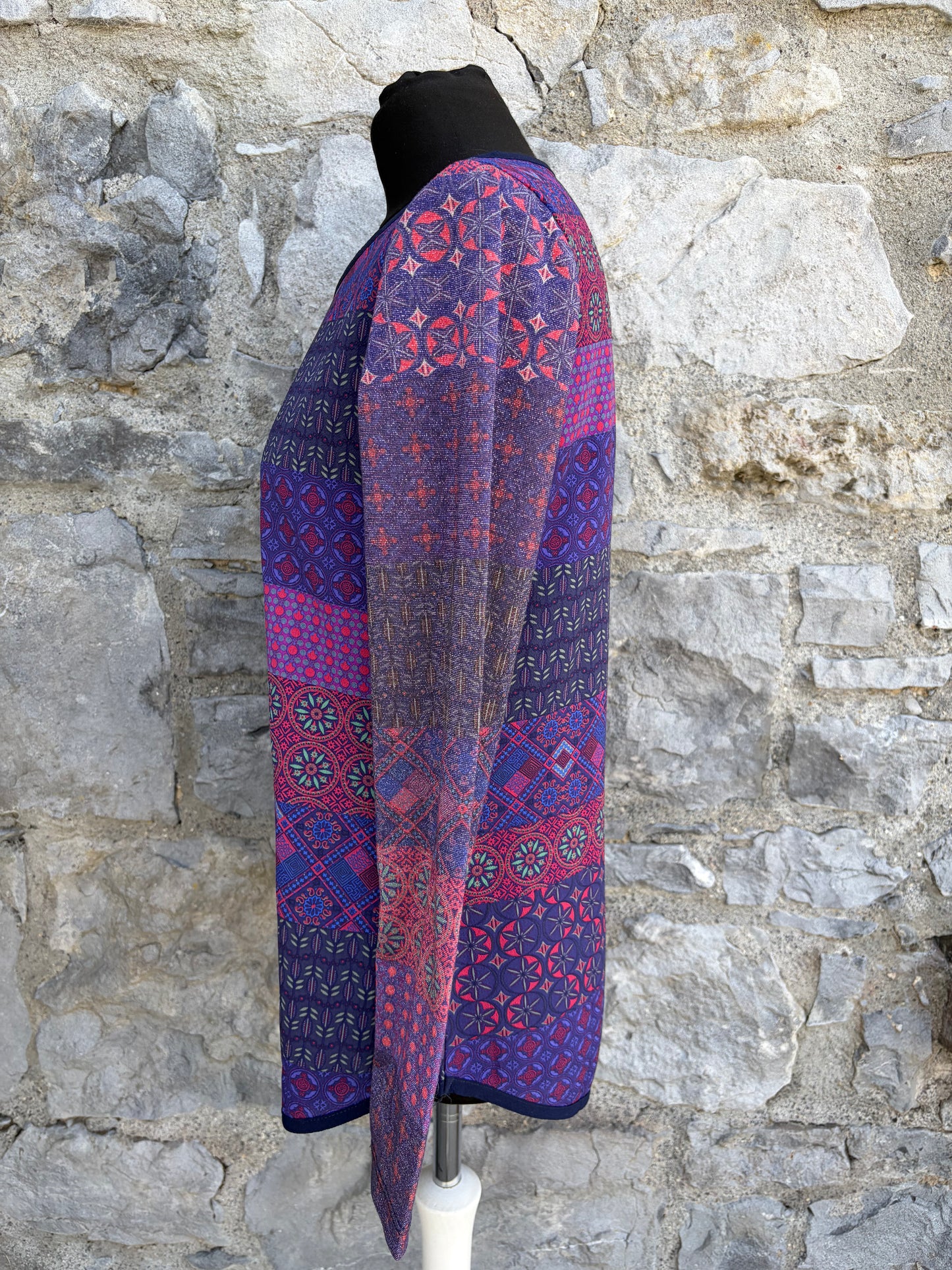 Purple patterned mesh tunic uk 8-10