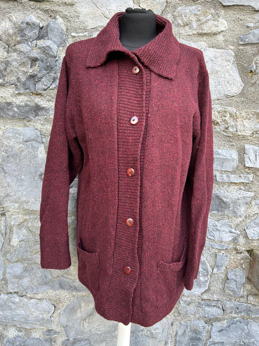 Maroon long cardigan uk 14