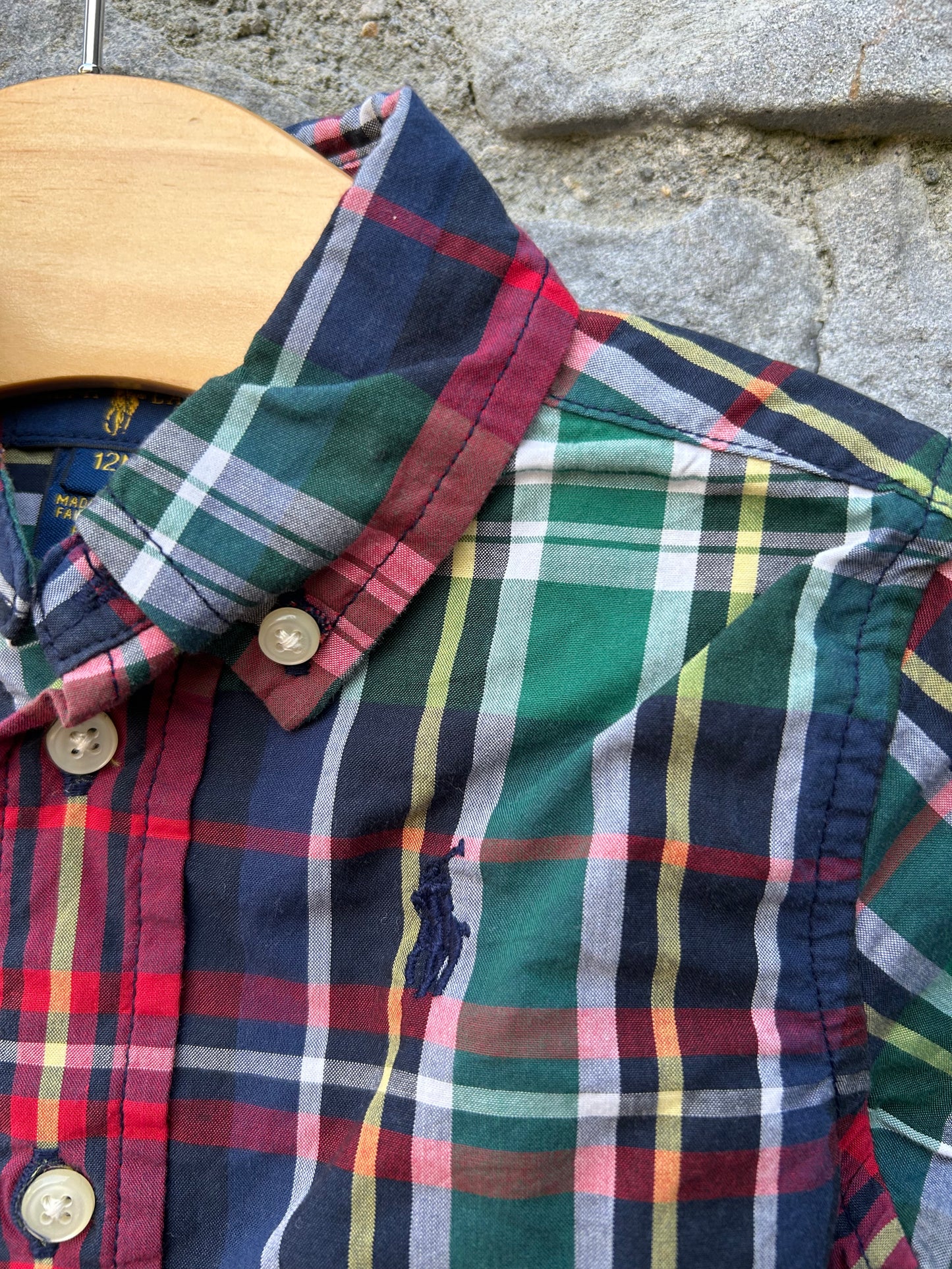 RL red check shirt&cord dungarees  12m (80cm)