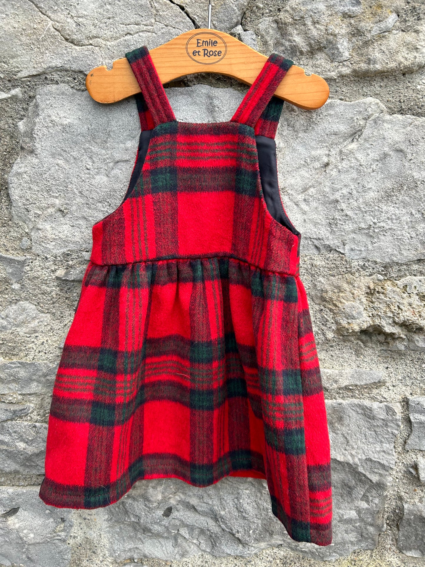 Red check pinafore  18-24m (86-92cm)