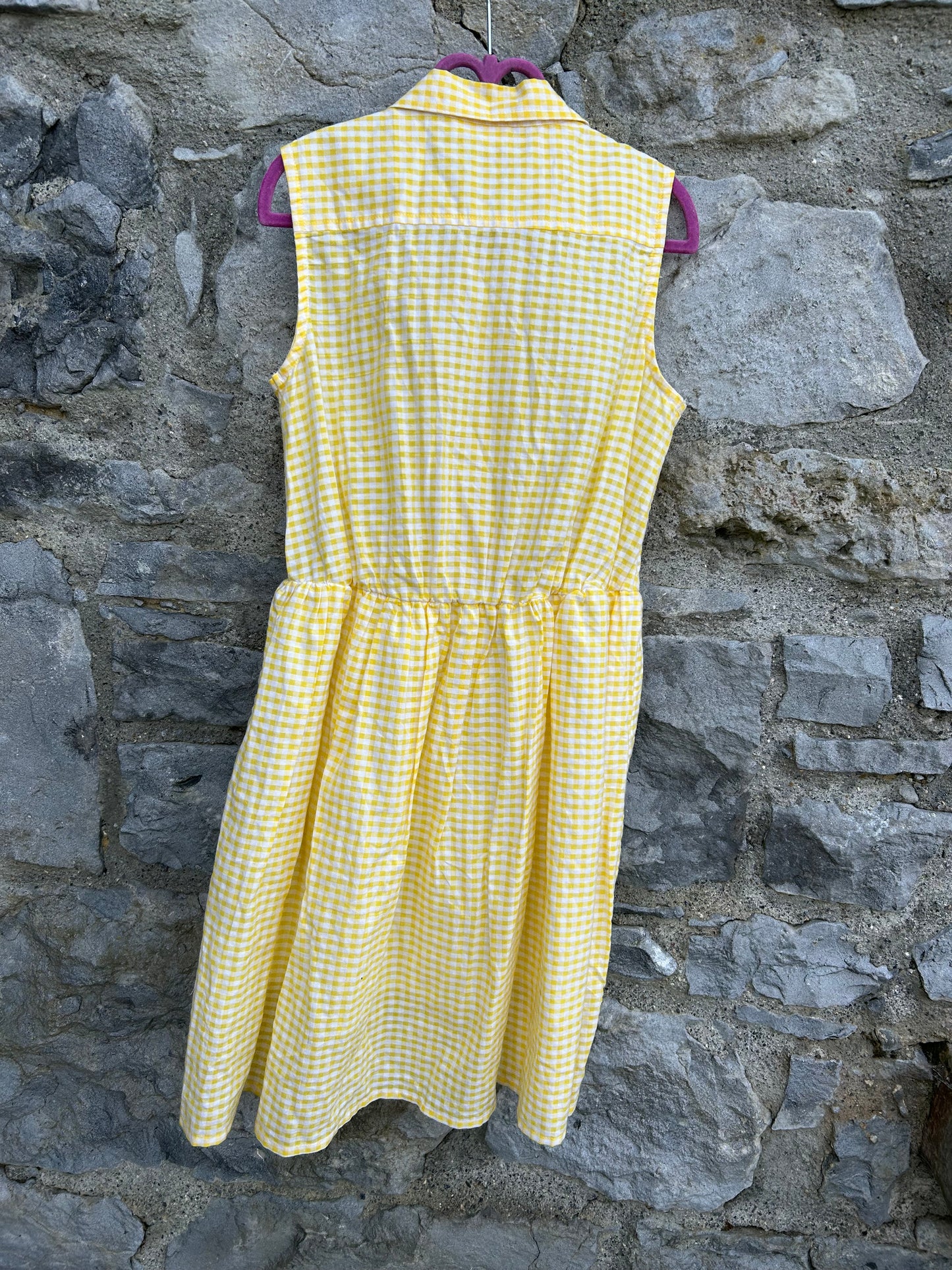 Yellow gingham dress   11y (146cm)