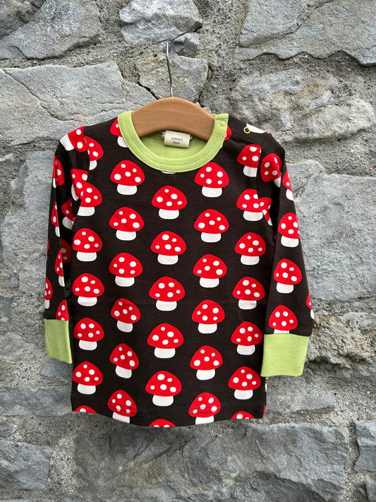 Mushroom black top   9-12m (74-80cm)