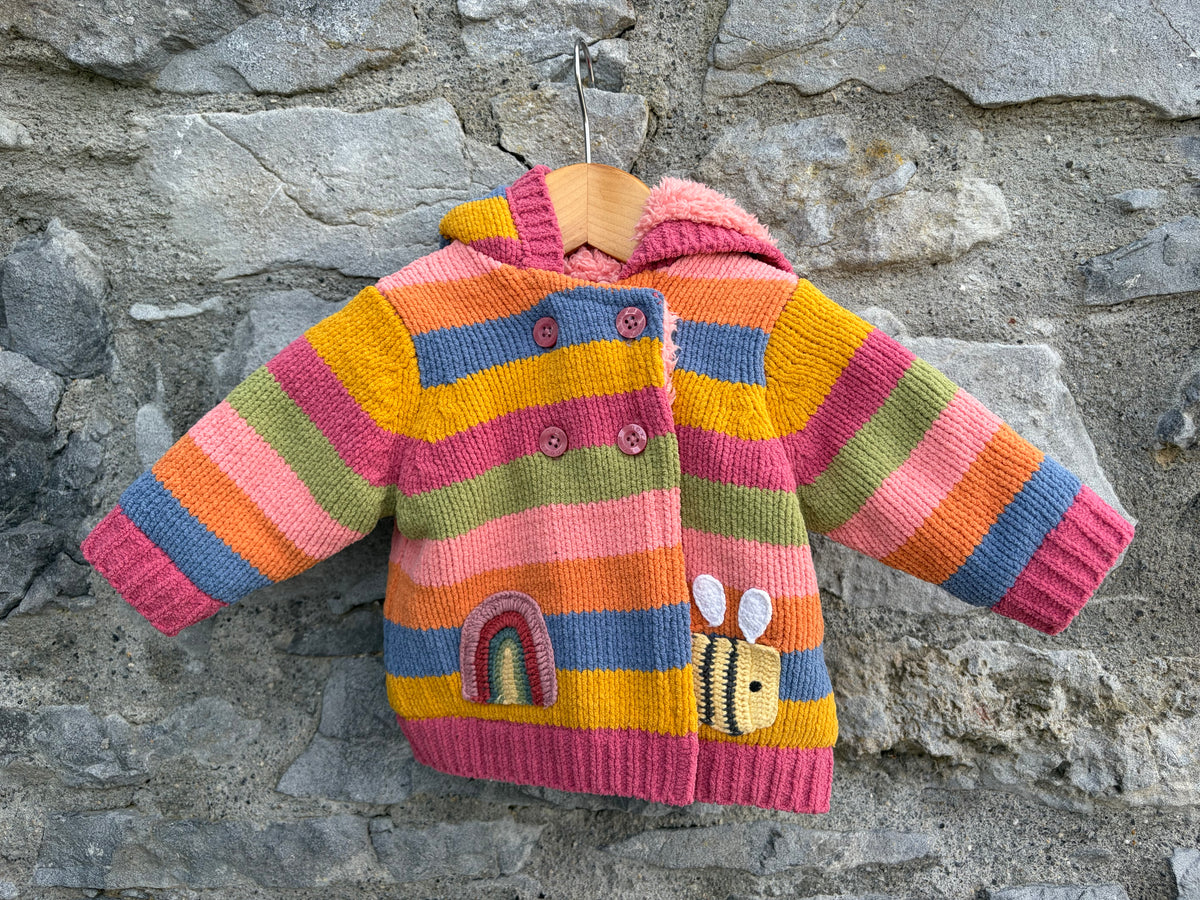 Bee colourful hooded cardigan  0-3m (56-62cm)
