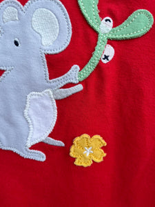 Christmas mouse red A-line top   18-24m (86-92cm)