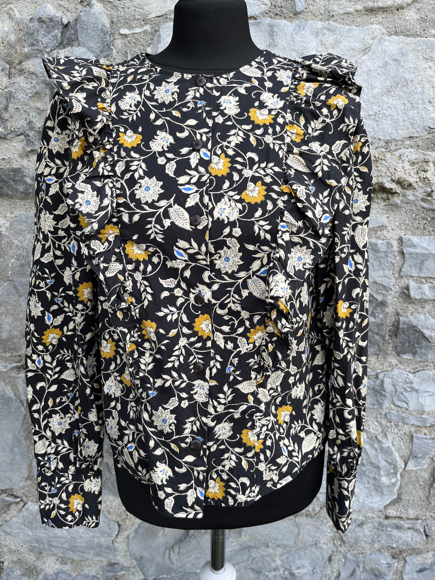 Floral black blouse uk 6-8