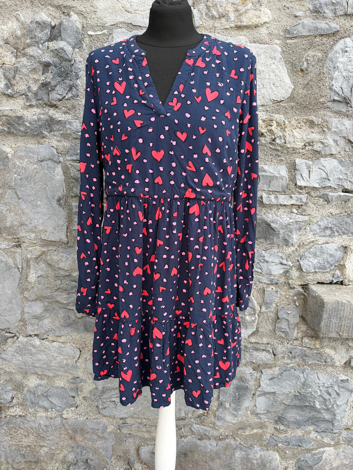 Hearts navy Thea Smock Dress uk 10