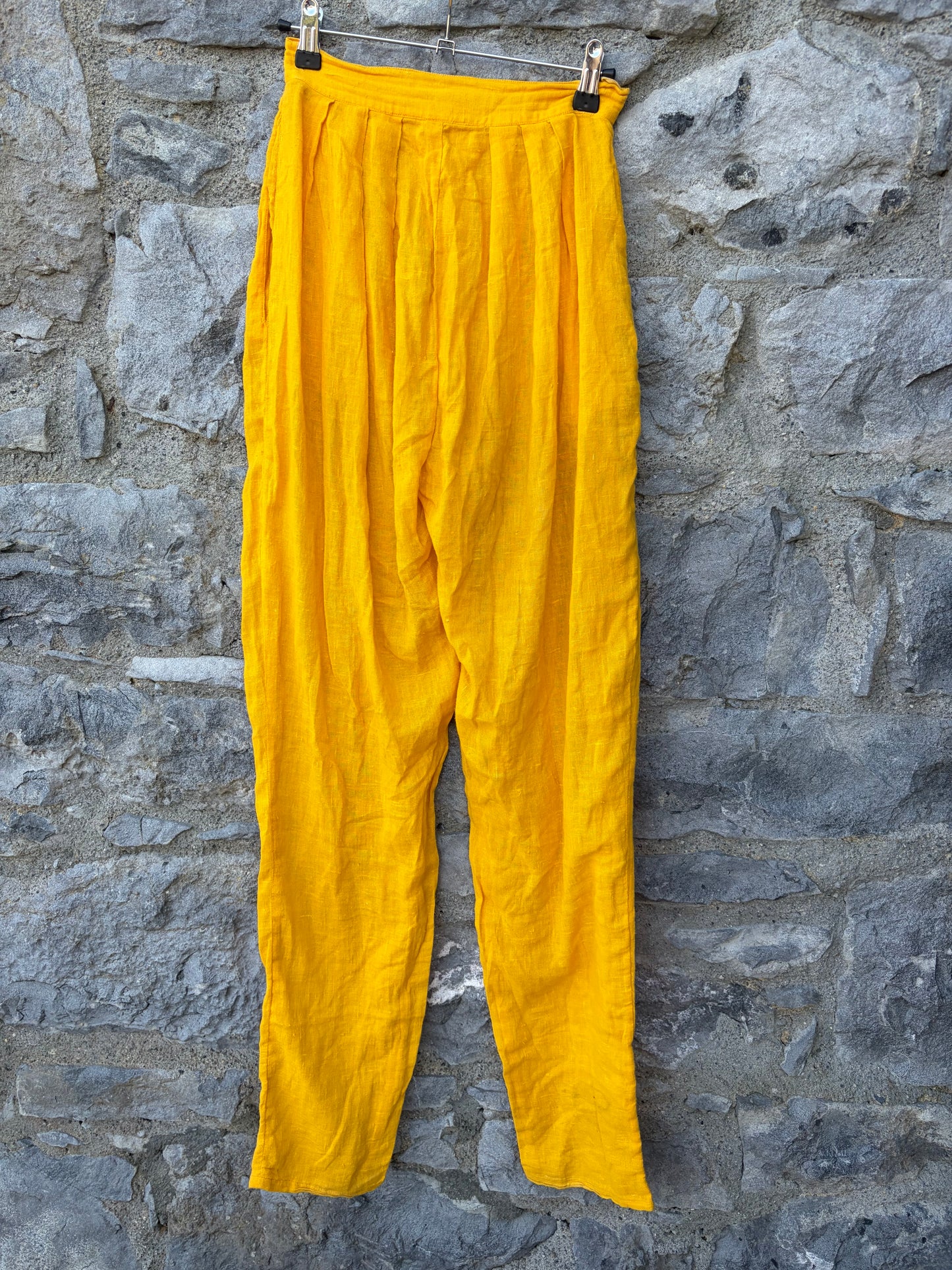 90s yellow muslin pants uk 4-6