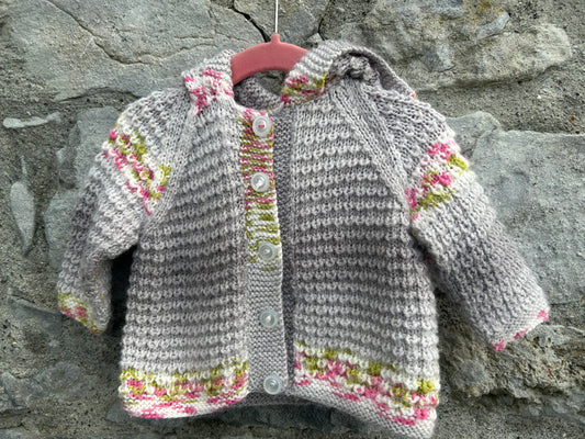 Grey hooded cardigan  3-6m (62-68cm)