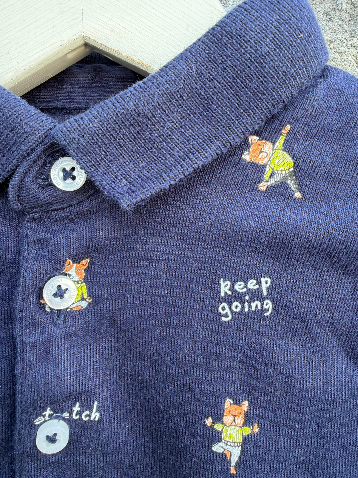 Dog yoga navy top 6-9m (68-74cm)